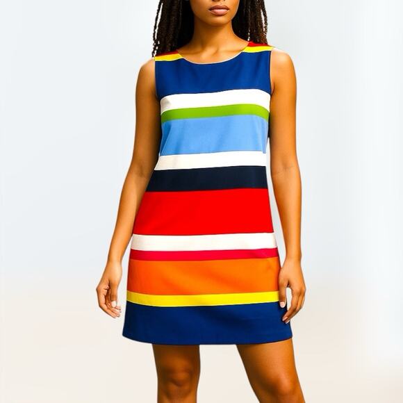 Jessica Howard Dresses & Skirts - Jessica Howard Sheath Dress 10 Colorful Stripe Cocktails Preppy Career Statement
